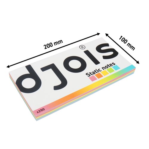 DJOIS Taco de notas electrostáticas 250 hojas surtidas 200x100 mm