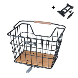 Basil Norland Cesta moderno-retro de madera y metal, 23L, extraíble, fácil montaje