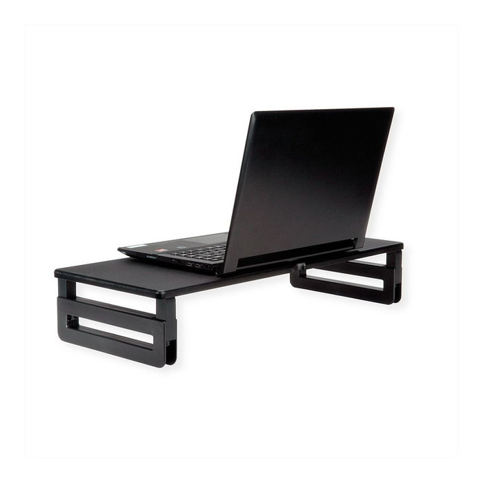 VALUE Soporte para Laptop Elevador Ajustable en Altura, Soporte para Monitor o Portátil, Madera Negro 20 kg 17.99.1340