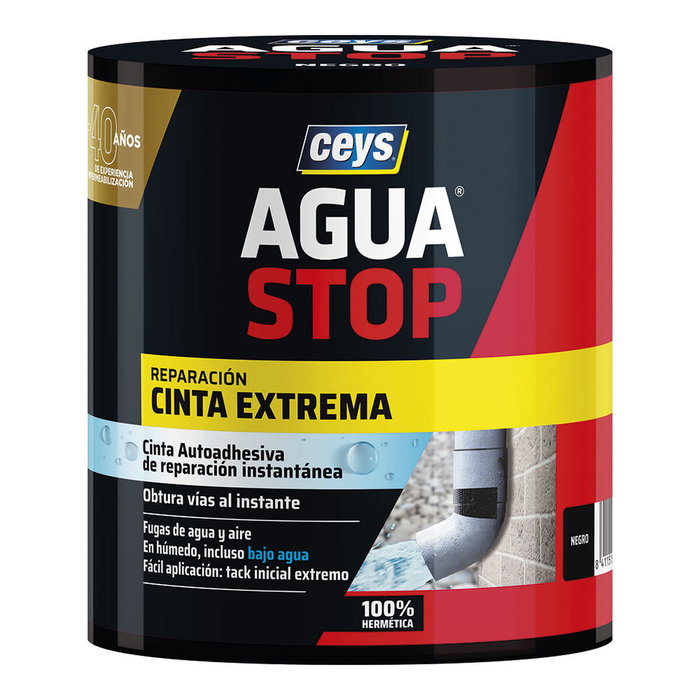 Ceys Agua stop cinta extrema negra 10 cm x 1,5 m Ceys Agua stop cinta extrema negra 10 cm x 1,5 m