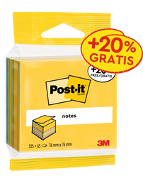 Post-It CUBO 325+65 HOJAS NOTAS ADHESIVAS 76X76MM COLORES SURTIDOS EMBLISTADO INDIVIDUAL 2014-UCP 7100172397
