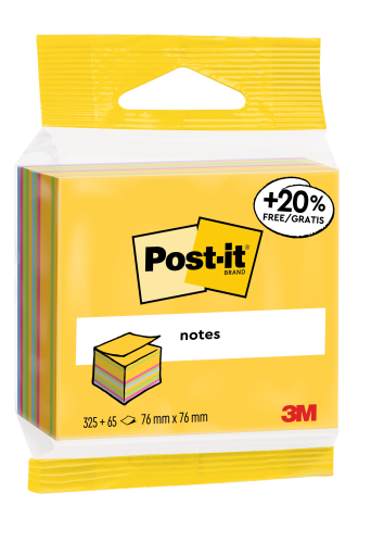 Post-it Cubo de Notas Adhesivas Colores Surtidos 76x76mm 390 Hojas Post-it Cubo de Notas Adhesivas Colores Surtidos 76x76mm 390 Hojas