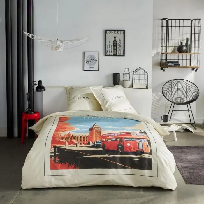 Today TOD3574641268510 Juego de Cama para 2 Personas 240x220 cm Algodón Estampado Londres Blanco Roto Today TOD3574641268510 Juego de Cama para 2 Personas 240x220 cm Algodón Estampado Londres Blanco Roto