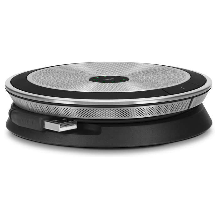 EPOS Expand 20 Altavoz para Conferencias USB Universal Negro/Plata, Compatible con UC, Skype, Cisco Jabber, Mitel, 150-15000 Hz, Incluye Funda