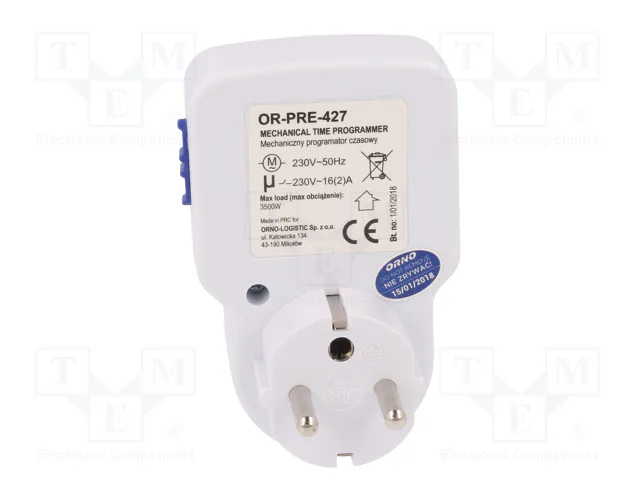 ORNO Programador de tiempo analógico 230VAC 16A ORNO Programador de tiempo analógico 230VAC 16A