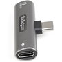 StarTech Adaptador USB-C a Audio y Carga CDP2CAPDM - 2 en 1 con PD 60W para Auriculares y Carga Simultánea - Compatible con MacBook, iPad Pro, Surface, Galaxy - Plata