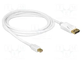 DeLOCK 83482 Cable de Mini DisplayPort a DisplayPort, 2 m, Blanco