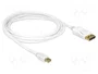 DeLOCK 83482 Cable de Mini DisplayPort a DisplayPort, 2 m, Blanco