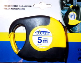 SIFER Flexómetro Carabiner Caucho 5m 19mm