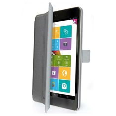 Phoenix Funda para iPad Mini 1/2/4, Cuero Sintético Gris con Soporte Plegable para Protección y Visualización en Múltiples Ángulos