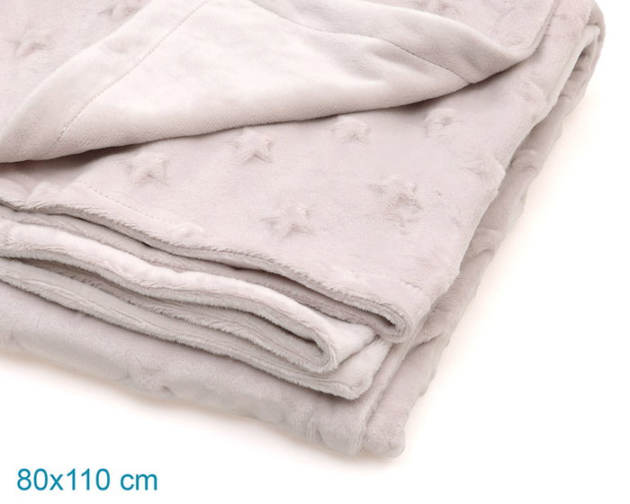 KioKids Manta Gris con Estrellas en Relieve KioKids Manta Gris con Estrellas en Relieve