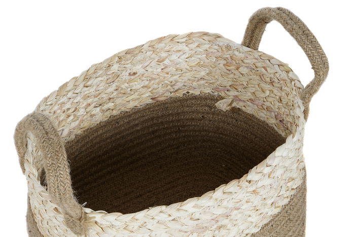 DKD Home Decor Cesta Brownie 1c24 Moderno Maiz Trenzado Yute Natural Marron Claro Set de 3 30 x 33 x 41 cm DKD Home Decor Cesta Brownie 1c24 Moderno Maiz Trenzado Yute Natural Marron Claro Set de 3 30 x 33 x 41 cm