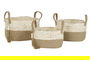 DKD Home Decor Cesta Brownie 1c24 Moderno Maiz Trenzado Yute Natural Marron Claro Set de 3 30 x 33 x 41 cm