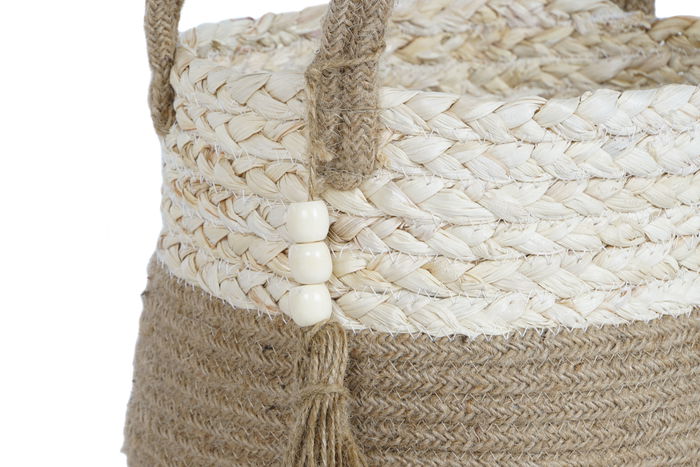 DKD Home Decor Cesta Brownie 1c24 Moderno Maiz Trenzado Yute Natural Marron Claro Set de 3 30 x 33 x 41 cm DKD Home Decor Cesta Brownie 1c24 Moderno Maiz Trenzado Yute Natural Marron Claro Set de 3 30 x 33 x 41 cm