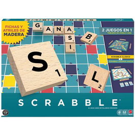 Mattel Scrabble Core Wood Juego Clásico de Palabras Cruzadas Edad Mínima Recomendada: 10 años
