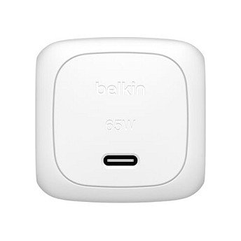 Belkin BOOST Charge WCA011kqWH - Cargador USB-C 65W PD 3.1 PPS, Interiores, Blanco, Carga Rápida para Portátil, Smartphone, Tableta