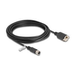 DeLOCK Cable Industrial M12 D-codificado 4 Pin Hembra a RJ45 Hembra Cat.5e FTP 5 m Negro