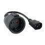 Nanocable Cable Adaptador C14 Macho a CEE7 Hembra, 16A, 50 cm, Negro