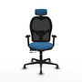 PIQUERAS Y CRESPO Silla de oficina Jorquera con mecanismo Sincro/Traslack, Azul claro y Negro