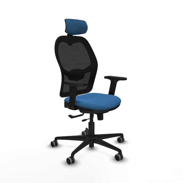 PIQUERAS Y CRESPO Silla de oficina Jorquera con mecanismo Sincro/Traslack, Azul claro y Negro PIQUERAS Y CRESPO Silla de oficina Jorquera con mecanismo Sincro/Traslack, Azul claro y Negro