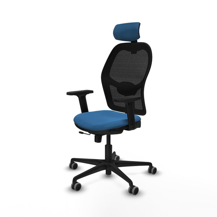 PIQUERAS Y CRESPO Silla de oficina Jorquera con mecanismo Sincro/Traslack, Azul claro y Negro PIQUERAS Y CRESPO Silla de oficina Jorquera con mecanismo Sincro/Traslack, Azul claro y Negro