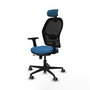PIQUERAS Y CRESPO Silla de oficina Jorquera con mecanismo Sincro/Traslack, Azul claro y Negro
