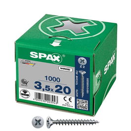 Spax Tornillo universal 1081010350205 cabeza plana wirox 3,5x20mm rosca completa 1000 unid.