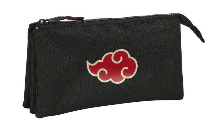 Portatodo Triple Naruto Negro 22 x 12 x 3 cm