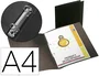 Liderpapel Carpeta 2 Anillas Mixtas Mini 15 mm Polipropileno DIN A4 Negro Opaco