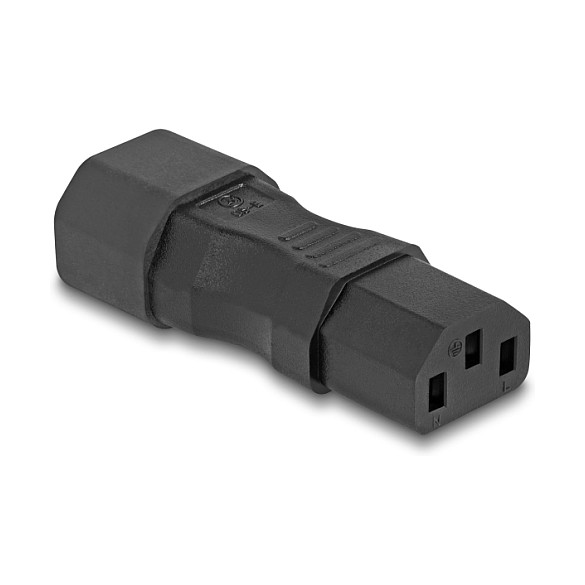 DELOCK Adaptador IEC C14 macho a IEC C13 hembra, 10A, negro DELOCK Adaptador IEC C14 macho a IEC C13 hembra, 10A, negro