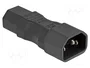 DELOCK Adaptador IEC C14 macho a IEC C13 hembra, 10A, negro