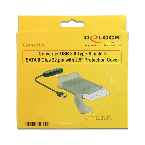 DeLOCK 62742 Convertidor USB Tipo-A a SATA 6 Gb/s para 2.5 pulgadas