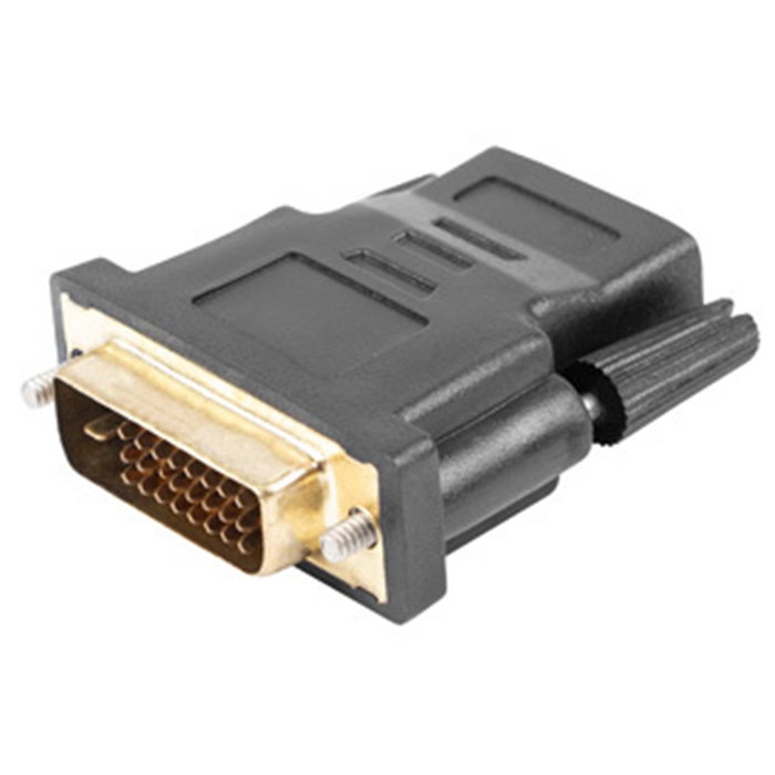 Lanberg Adaptador HDMI Hembra a DVI-D Macho 24+1, Alta Velocidad HDMI 1.4, Full HD 1080p, Conectores Dorados