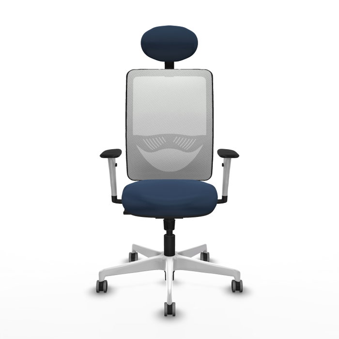 PIQUERAS Y CRESPO Silla de oficina Zulema con mecanismo Sincro, Azul marino y Blanco PIQUERAS Y CRESPO Silla de oficina Zulema con mecanismo Sincro, Azul marino y Blanco