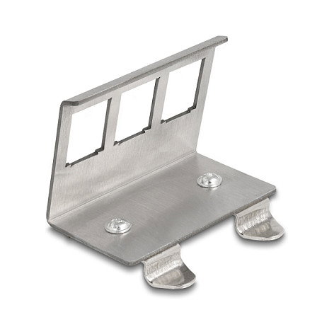 DeLOCK Soporte metálico Keystone de 3 puertos para riel DIN en acero inoxidable DeLOCK Soporte metálico Keystone de 3 puertos para riel DIN en acero inoxidable
