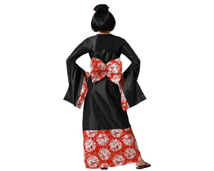 Disfraz Geisha Kimono Negro Mujer Adulto Talla XS-S