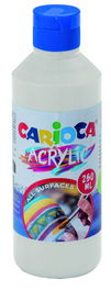 Carioca Botella Pintura Acrilica 250 ml Blanco 40431/01 Colores Brillantes Resistentes Alta Opacidad