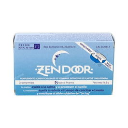 NARVAL PHARMA, S.A. Zendor 30 Comp. Suplemento con Melatonina, Vitaminas B12 y B6, Pasiflora, Valeriana, Amapola y Melisa para Conciliar el Sueño