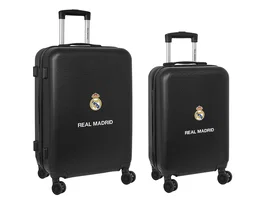 Juego de Maletas Real Madrid C.F. + mediano 24 Trolley Azul marino 40 x 63 x 26 cm (2 Piezas)