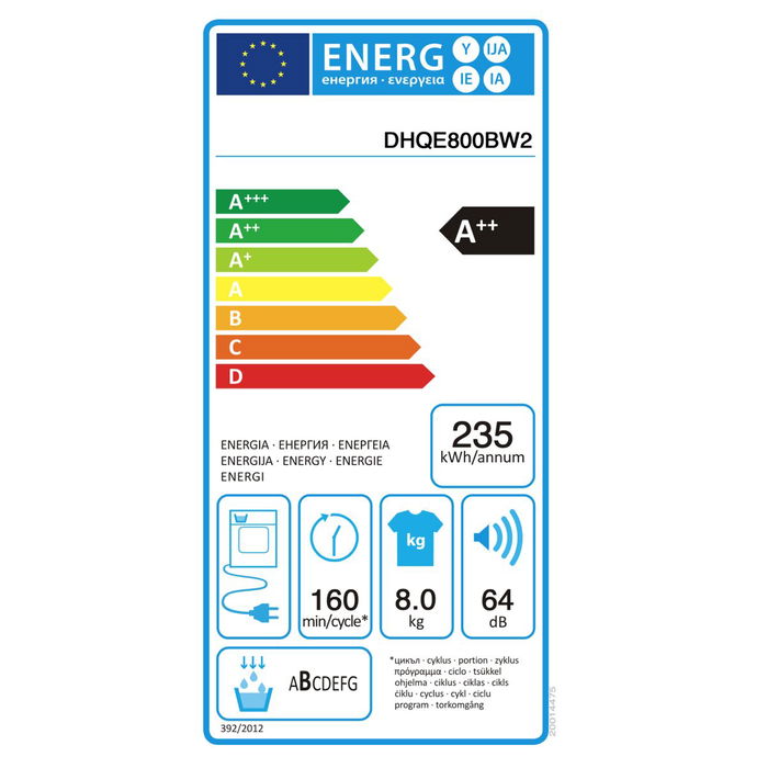 Secadora de condensación Hisense DHQE800BW2