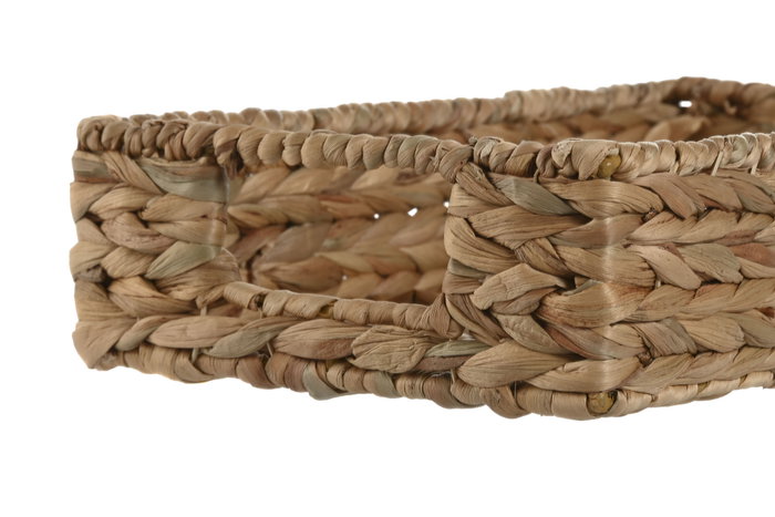 DKD Home Decor Set de 2 Bandejas de Fibra y Metal Natural 40x26x9 cm