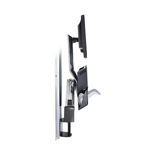 Ergotron StyleView Sit-Stand Combo System con superficie de trabajo y soporte CPU pequeño, Aluminio