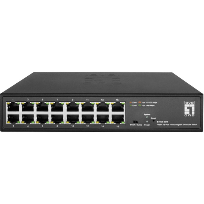 Level One GES-2216 Hilbert 16 Puertos Gigabit Switch de 10 pulgadas Level One GES-2216 Hilbert 16 Puertos Gigabit Switch de 10 pulgadas