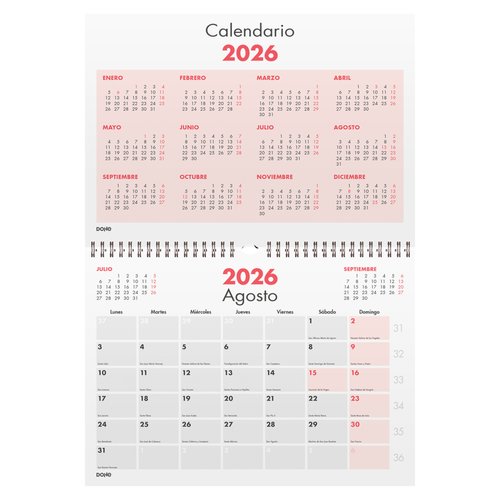 Dohe Calendario de Pared Mensual 2026 A4 Números Pequeños Dohe Calendario de Pared Mensual 2026 A4 Números Pequeños