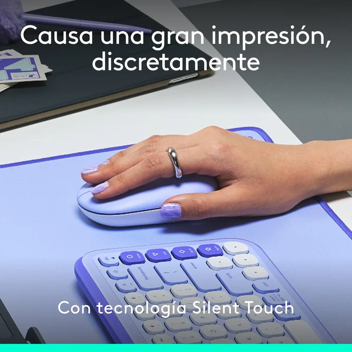Logitech POP Mouse Ratón Inalámbrico Bluetooth Lila