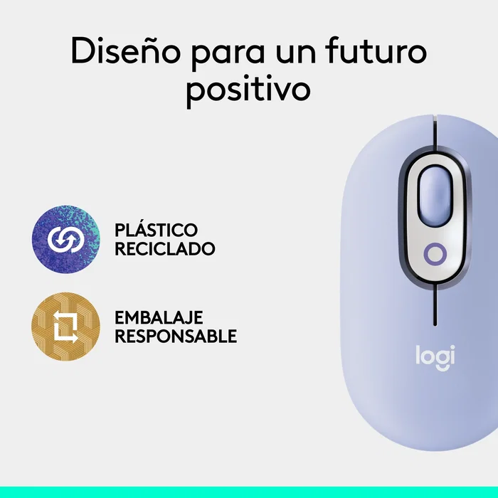 Logitech POP Mouse Ratón Inalámbrico Bluetooth Lila