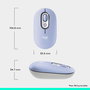 Logitech Pop Mouse - Ratón Inalámbrico Bluetooth con Botón Emoji, Multidispositivo (3 canales), Seguimiento Óptico 4000 DPI, Color Lila