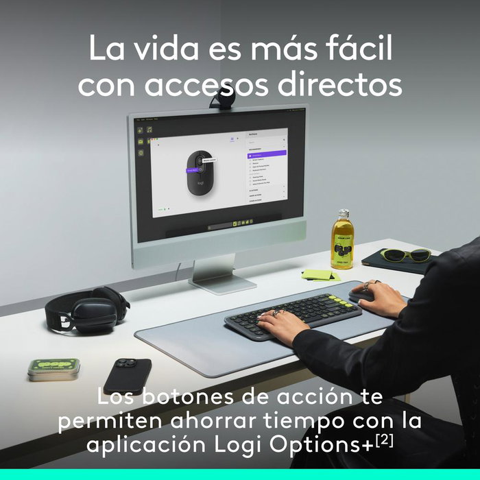 Logitech Pop Mouse - Ratón Inalámbrico Bluetooth con Botón Emoji, Multidispositivo (3 canales), Seguimiento Óptico 4000 DPI, Color Lila Logitech Pop Mouse - Ratón Inalámbrico Bluetooth con Botón Emoji, Multidispositivo (3 canales), Seguimiento Óptico 4000 DPI, Color Lila