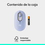 Logitech Pop Mouse - Ratón Inalámbrico Bluetooth con Botón Emoji, Multidispositivo (3 canales), Seguimiento Óptico 4000 DPI, Color Lila