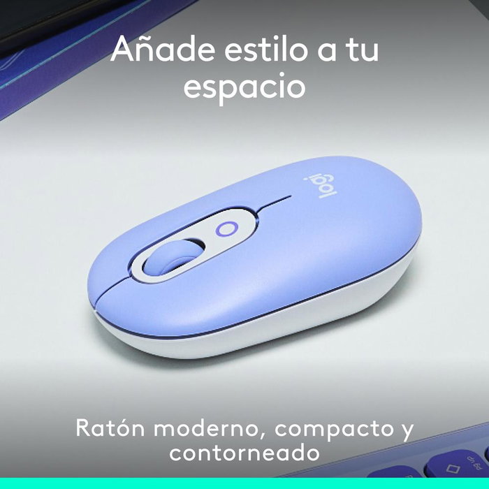 Logitech Pop Mouse - Ratón Inalámbrico Bluetooth con Botón Emoji, Multidispositivo (3 canales), Seguimiento Óptico 4000 DPI, Color Lila Logitech Pop Mouse - Ratón Inalámbrico Bluetooth con Botón Emoji, Multidispositivo (3 canales), Seguimiento Óptico 4000 DPI, Color Lila